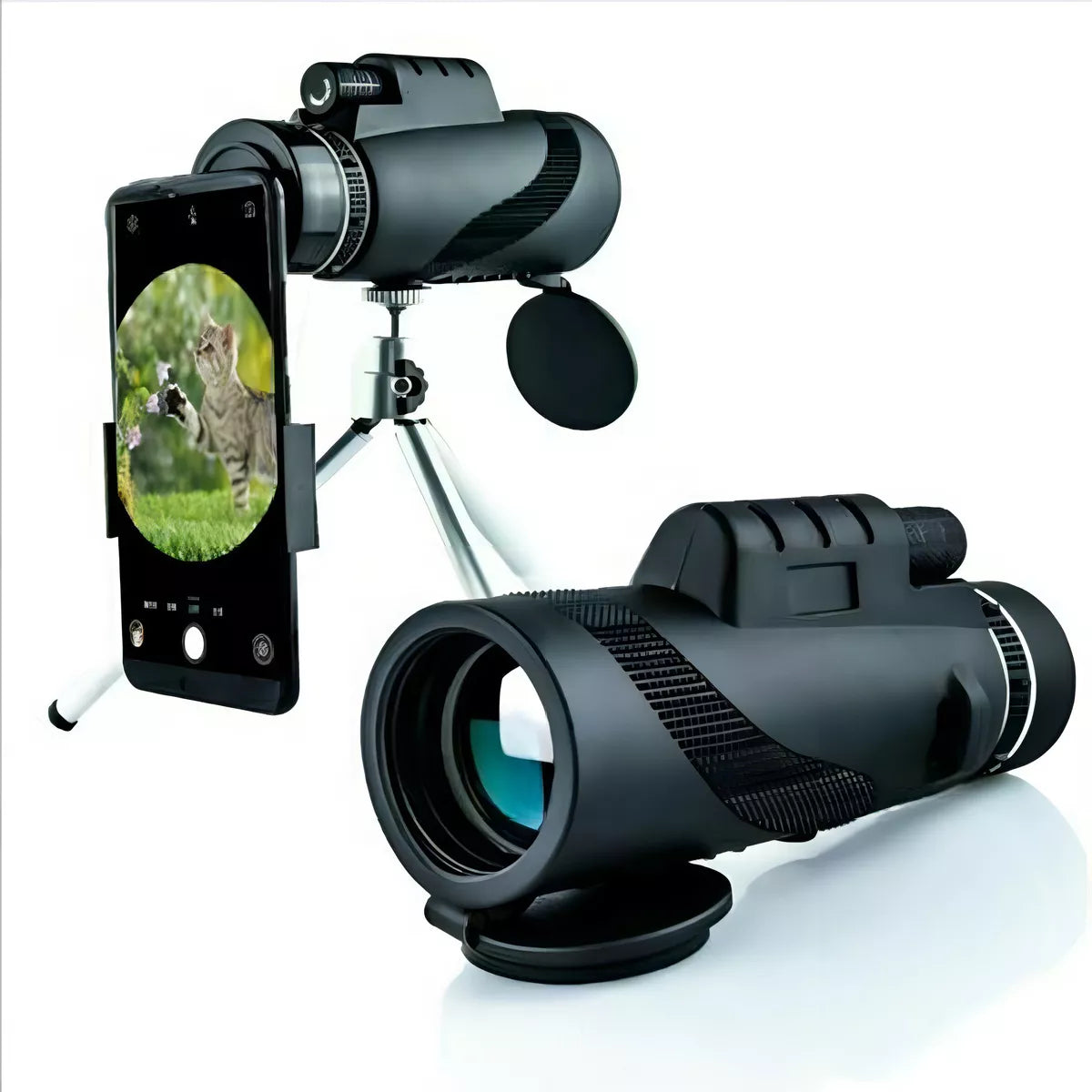 Telescopio monocular para smartphone, observación de aves de vida silvestre, caza, camping, viajes, paisajes con soporte