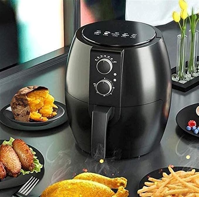 Freidora eléctrica 220V 1350W 4.5L Freidora eléctrica para papas fritas Cocina de pollo con canasta para recalentar o asar (Color: Negro, Tamaño: 4.5L)