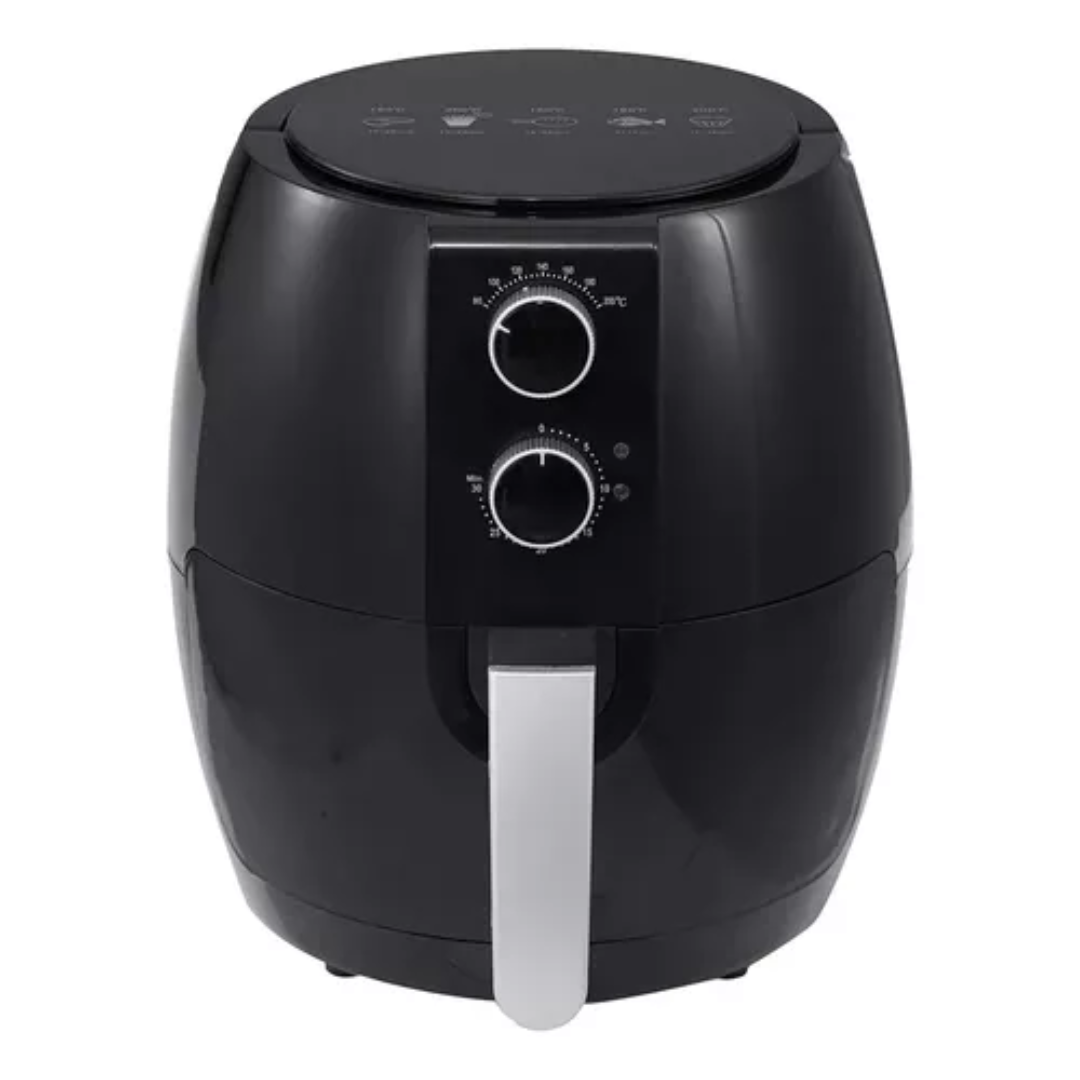 Freidora eléctrica 220V 1350W 4.5L Freidora eléctrica para papas fritas Cocina de pollo con canasta para recalentar o asar (Color: Negro, Tamaño: 4.5L)