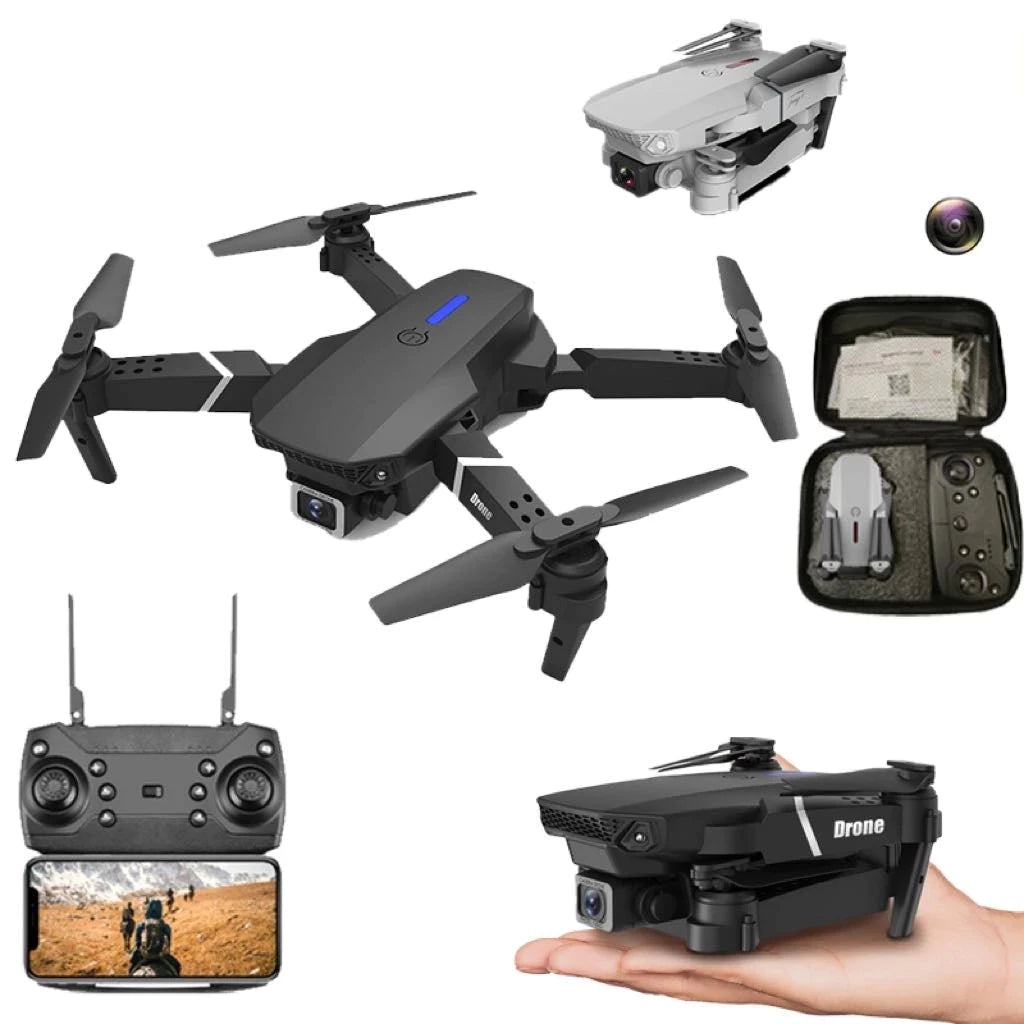 Drone Profesional E88 PRO, con Cámara 4K, Aplicación Completa de Video/Foto, Wi-Fi, Vuelo 360 con Bolsa